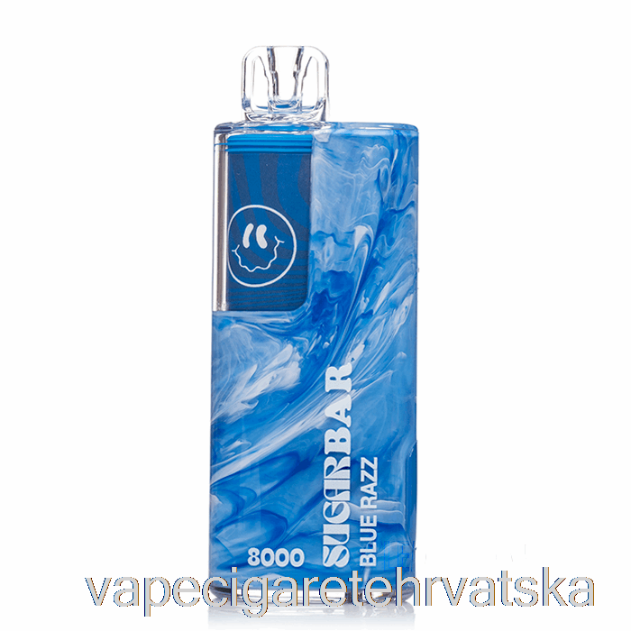 Vape Hrvatska Sugar Bar Sb8000 0% Zero Nicotine Disposable Blue Razz